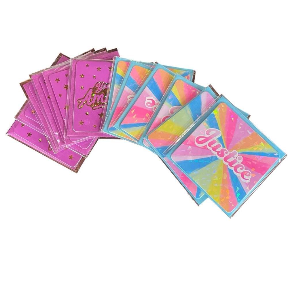 Justice small greeting cards sealed new bundle of 12 cards for gift bags blank